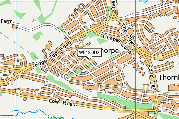 WF12 0DX map - OS VectorMap District (Ordnance Survey)