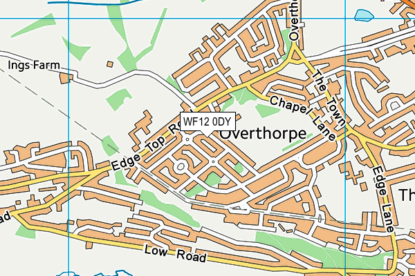 WF12 0DY map - OS VectorMap District (Ordnance Survey)