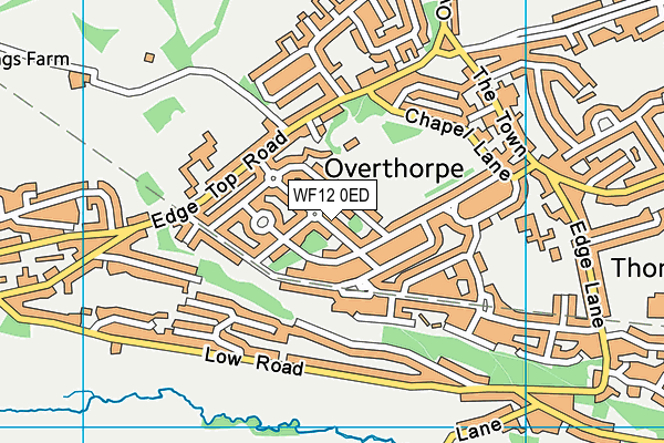 WF12 0ED map - OS VectorMap District (Ordnance Survey)