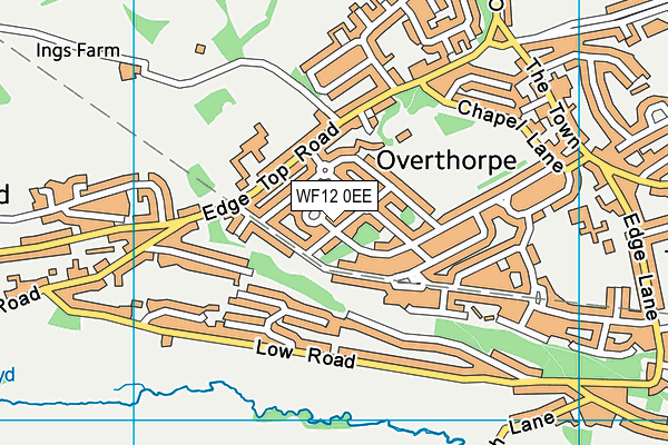 WF12 0EE map - OS VectorMap District (Ordnance Survey)