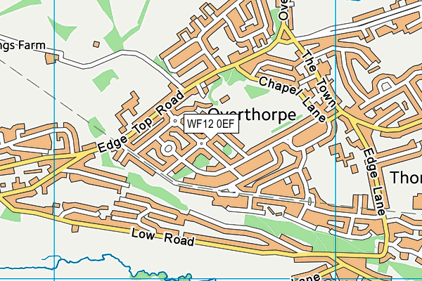 WF12 0EF map - OS VectorMap District (Ordnance Survey)