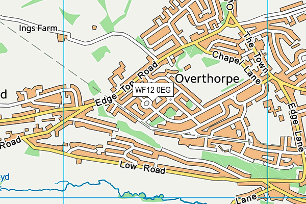 WF12 0EG map - OS VectorMap District (Ordnance Survey)