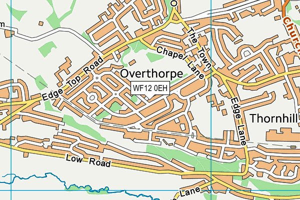 WF12 0EH map - OS VectorMap District (Ordnance Survey)
