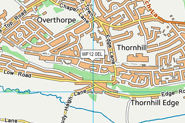 WF12 0EL map - OS VectorMap District (Ordnance Survey)