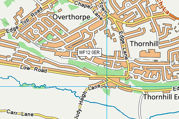 WF12 0ER map - OS VectorMap District (Ordnance Survey)