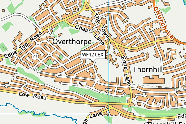 WF12 0EX map - OS VectorMap District (Ordnance Survey)