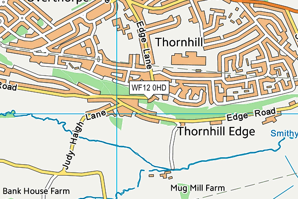 WF12 0HD map - OS VectorMap District (Ordnance Survey)