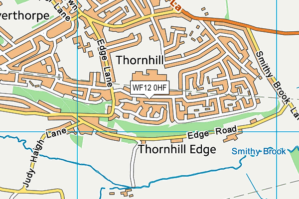 WF12 0HF map - OS VectorMap District (Ordnance Survey)