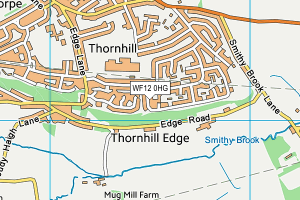 WF12 0HG map - OS VectorMap District (Ordnance Survey)