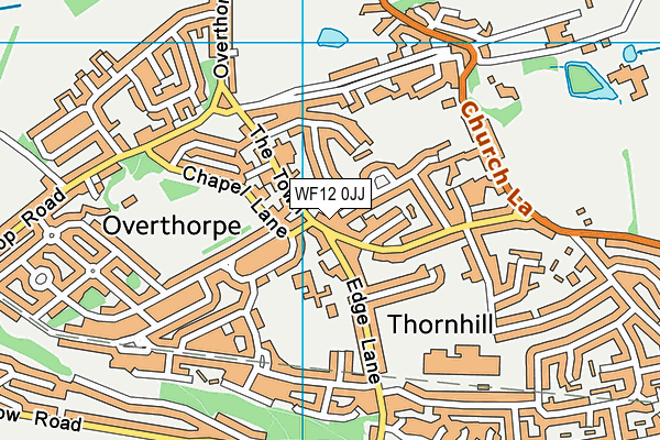 WF12 0JJ map - OS VectorMap District (Ordnance Survey)