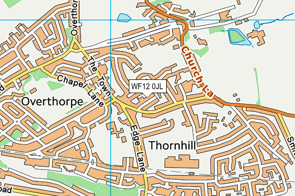 WF12 0JL map - OS VectorMap District (Ordnance Survey)