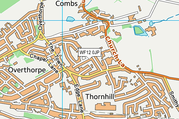 WF12 0JP map - OS VectorMap District (Ordnance Survey)