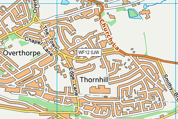 WF12 0JW map - OS VectorMap District (Ordnance Survey)