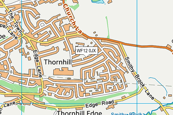 WF12 0JX map - OS VectorMap District (Ordnance Survey)