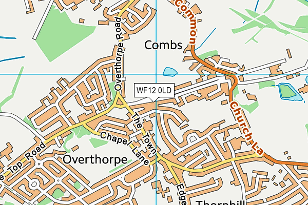 WF12 0LD map - OS VectorMap District (Ordnance Survey)