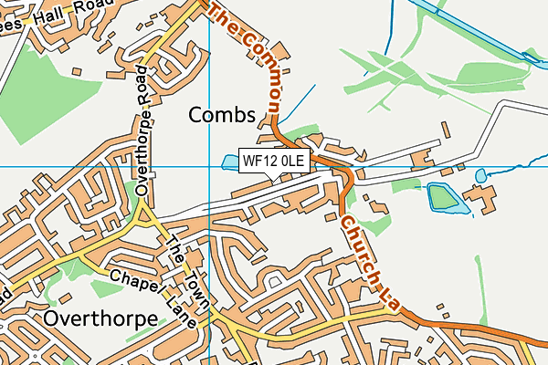 WF12 0LE map - OS VectorMap District (Ordnance Survey)