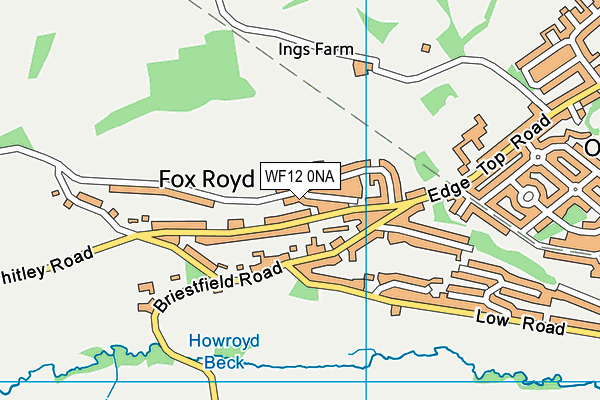 WF12 0NA map - OS VectorMap District (Ordnance Survey)