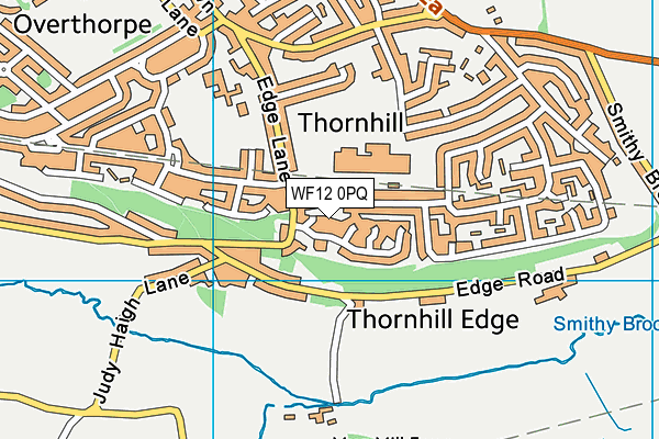 WF12 0PQ map - OS VectorMap District (Ordnance Survey)