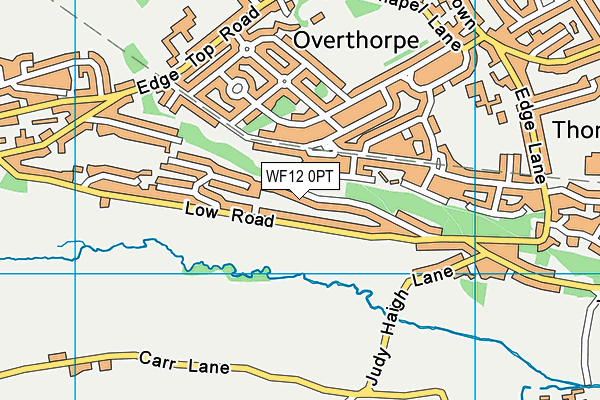WF12 0PT map - OS VectorMap District (Ordnance Survey)