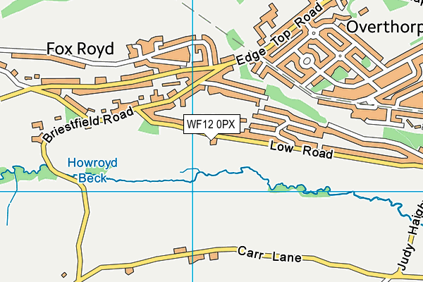 WF12 0PX map - OS VectorMap District (Ordnance Survey)