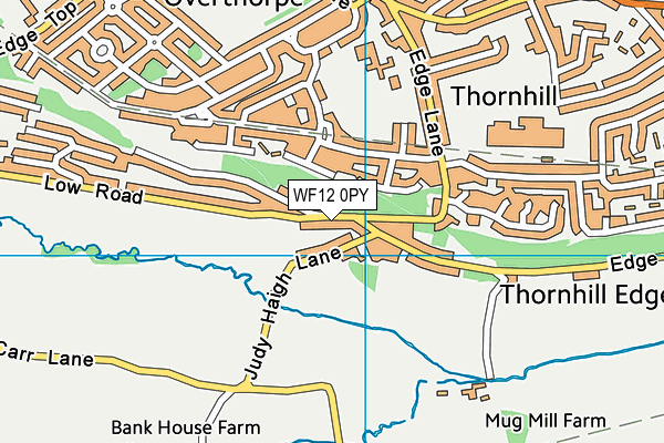 WF12 0PY map - OS VectorMap District (Ordnance Survey)