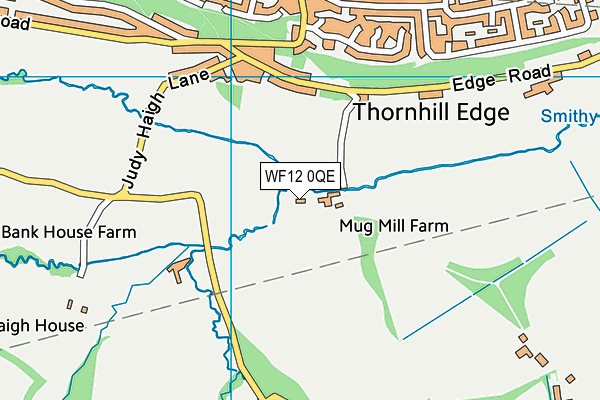 WF12 0QE map - OS VectorMap District (Ordnance Survey)