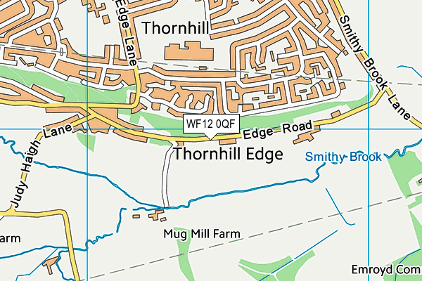 WF12 0QF map - OS VectorMap District (Ordnance Survey)