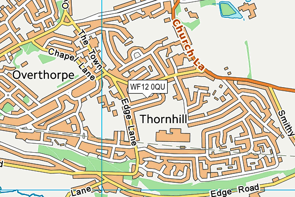 WF12 0QU map - OS VectorMap District (Ordnance Survey)