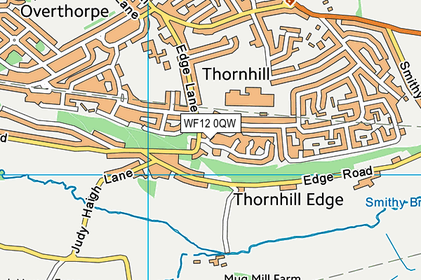 WF12 0QW map - OS VectorMap District (Ordnance Survey)