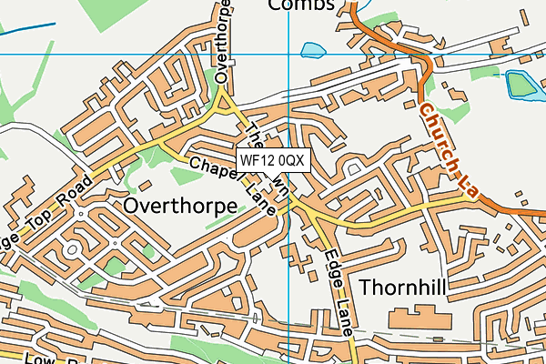 WF12 0QX map - OS VectorMap District (Ordnance Survey)