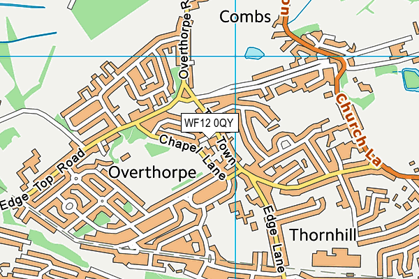 WF12 0QY map - OS VectorMap District (Ordnance Survey)