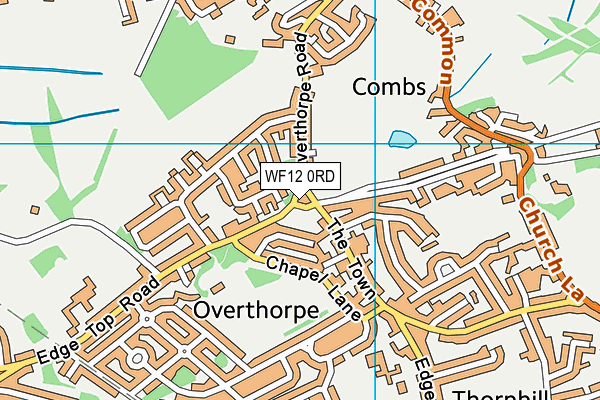 WF12 0RD map - OS VectorMap District (Ordnance Survey)