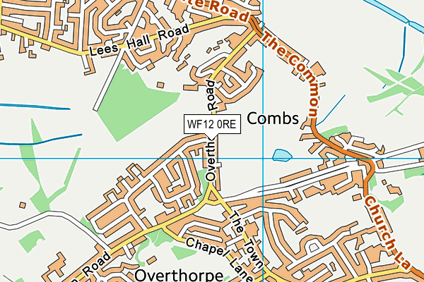 WF12 0RE map - OS VectorMap District (Ordnance Survey)