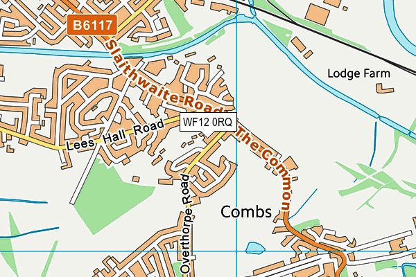 WF12 0RQ map - OS VectorMap District (Ordnance Survey)