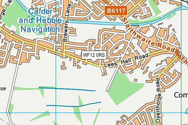 WF12 0RS map - OS VectorMap District (Ordnance Survey)
