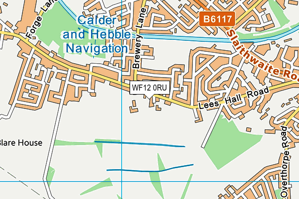 WF12 0RU map - OS VectorMap District (Ordnance Survey)