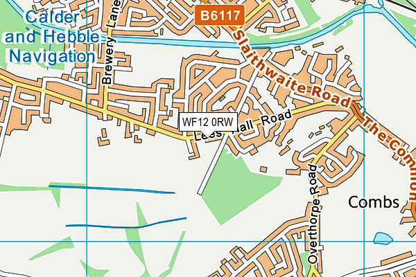 WF12 0RW map - OS VectorMap District (Ordnance Survey)