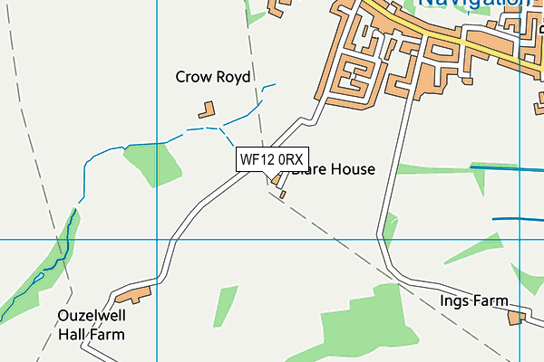 WF12 0RX map - OS VectorMap District (Ordnance Survey)