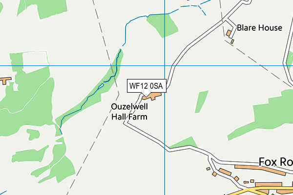 WF12 0SA map - OS VectorMap District (Ordnance Survey)