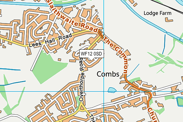 WF12 0SD map - OS VectorMap District (Ordnance Survey)