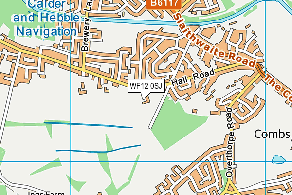 WF12 0SJ map - OS VectorMap District (Ordnance Survey)