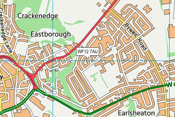 WF12 7AU map - OS VectorMap District (Ordnance Survey)