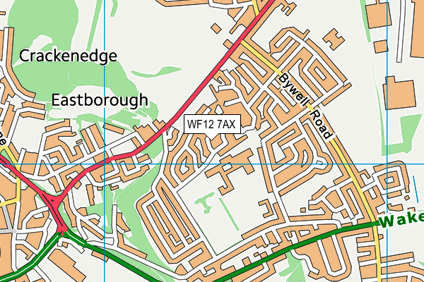 WF12 7AX map - OS VectorMap District (Ordnance Survey)