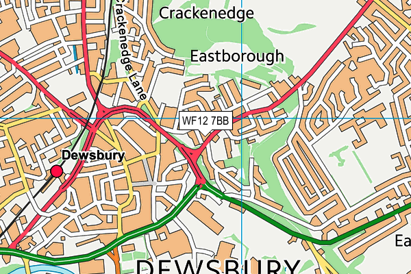 WF12 7BB map - OS VectorMap District (Ordnance Survey)