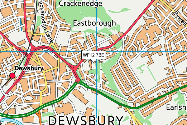 WF12 7BE map - OS VectorMap District (Ordnance Survey)