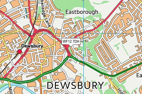 WF12 7DH map - OS VectorMap District (Ordnance Survey)