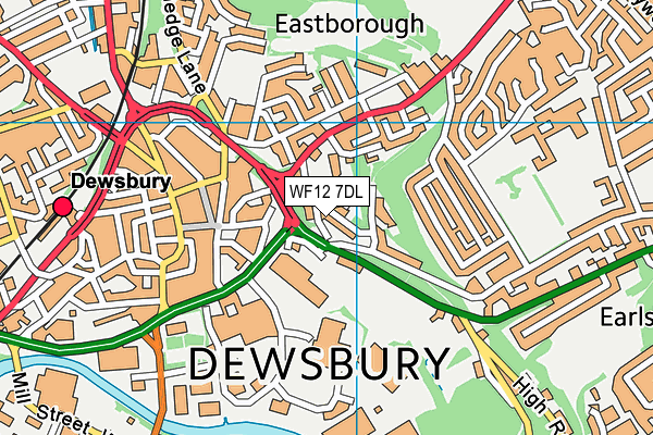 WF12 7DL map - OS VectorMap District (Ordnance Survey)