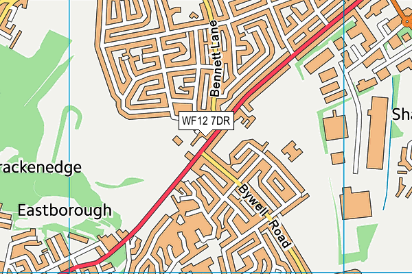 WF12 7DR map - OS VectorMap District (Ordnance Survey)