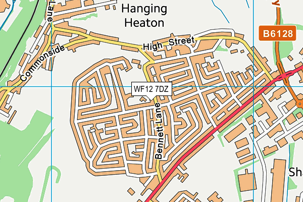 WF12 7DZ map - OS VectorMap District (Ordnance Survey)