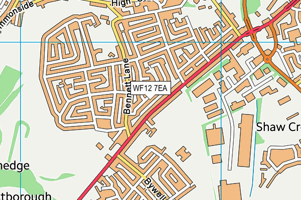 WF12 7EA map - OS VectorMap District (Ordnance Survey)